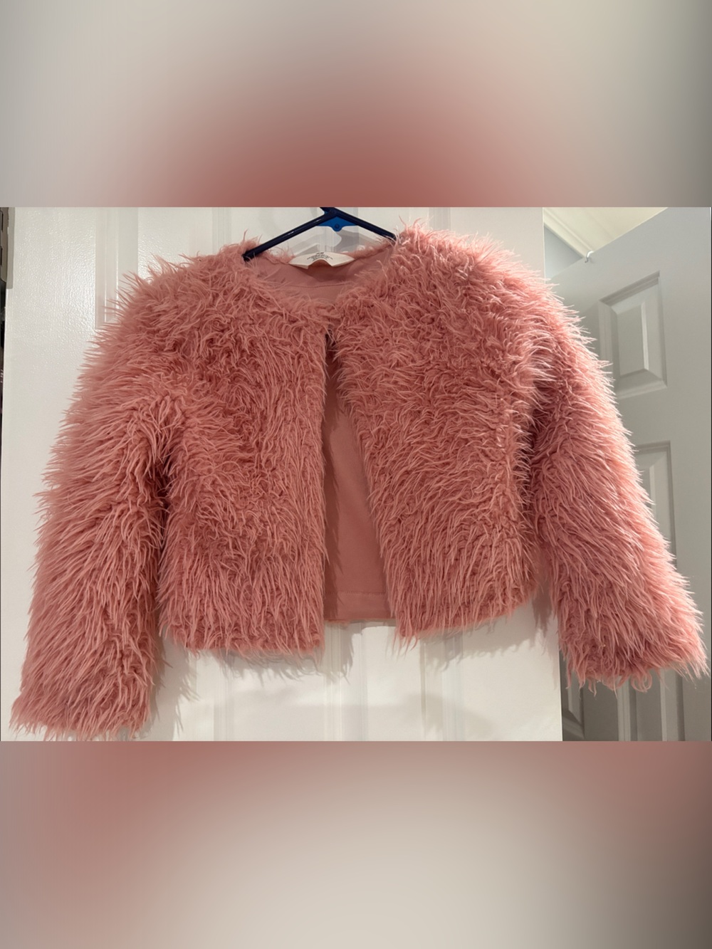 H&M Dusty Pink Faux Fur Kids Jacket
